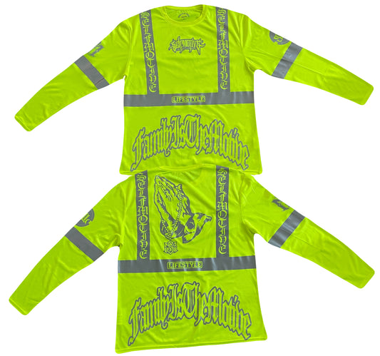 Family Is The Motive Full Reflective Hi Vis Long Sleeve (Safety Green)